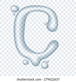 Vector  clear water  transparent ABC. Letter C.