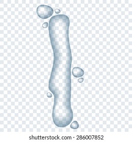 Agua transparente vectorial ABC.Letra I.