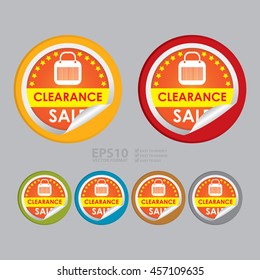 Vector : Clearance Sale Special Promotion Campaign Infographics Icon on Circle Peeling Sticker
