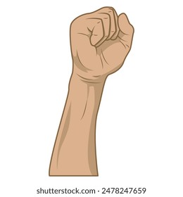 The vector of clenched hands is a symbol of enthusiasm, and is a symbol of World Labor Day
