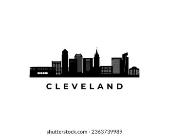 Skyline Vector Cleveland. Viaje por los famosos monumentos de Cleveland. Concepto de negocio y turismo para presentación, banner, sitio web.