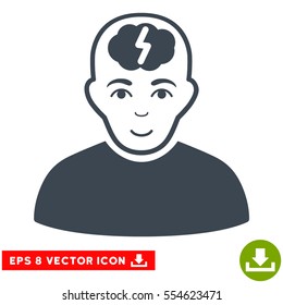 Vector Clever Boy EPS vector pictogram. Illustration style is flat iconic smooth blue symbol on a transparent background.