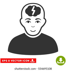 Vector Clever Boy EPS vector pictograph. Illustration style is flat iconic gray symbol on a transparent background.
