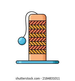 Vector clew-sharpener icon in cartoon style. Isolated cat scratcher icon on white background