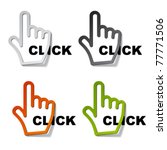 Vector click hand cursor stickers