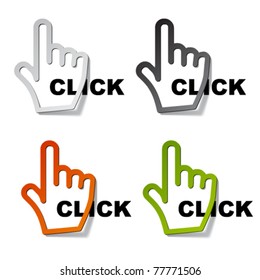 Vector click hand cursor stickers