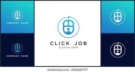 Vector of click job logo dan icon design template, can be used in various media easily, editable