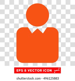 Vector Client EPS vector pictograph. Illustration style is flat iconic orange symbol on a transparent background.
