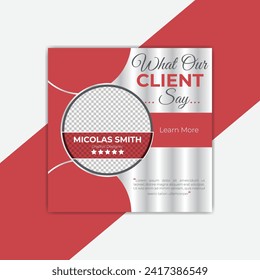 vector client feedback or customer review testimonial social media post design