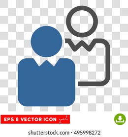 Vector Clients EPS vector icon. Illustration style is flat iconic bicolor cobalt and gray symbol on a transparent background.