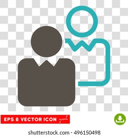 Vector Clients EPS vector pictograph. Illustration style is flat iconic bicolor grey and cyan symbol on a transparent background.
