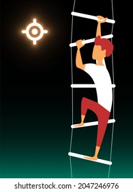 Vector climb the ladder in gradient style