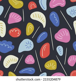 Vector climbing grips seamless pattern. Decorative abstract shapes for bouldering. Colorful endless design  for fabric or wallpaper. 