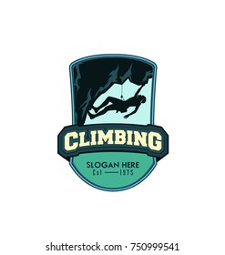 vector climbing illustratin for logo, emblem, and design