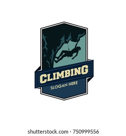 vector climbing illustratin for logo, emblem, and design