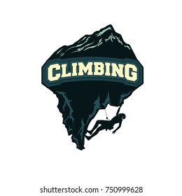 vector climbing illustratin for logo, emblem, and design