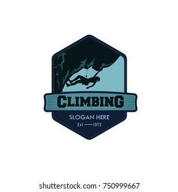 vector climbing illustratin for logo, emblem, and design