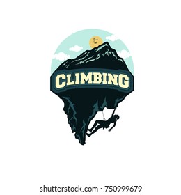 vector climbing illustratin for logo, emblem, and design