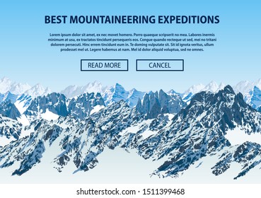 Vector climbing and mountaineering background theme, Trekking, hiking, and mountaineering illustration. Extreme travel expeditions outdoor trip concept.