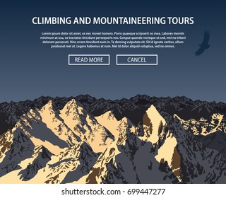 Vector Climbing Mountaineering Background Theme Trekking Stock Vector ...