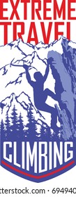 vector climbing travel flayer illustration