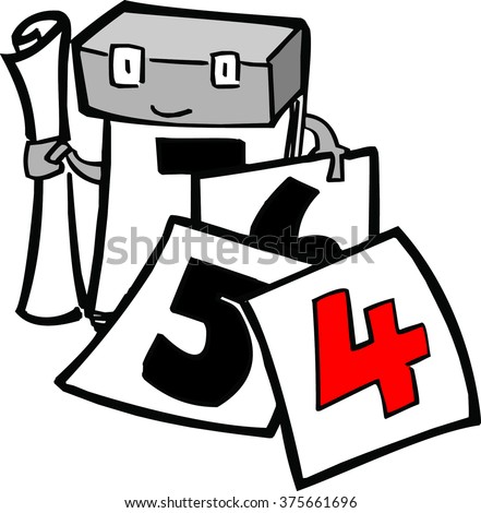 vector clip art anthropomorphic tearoff calender stock vector tear clip art