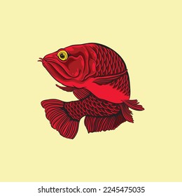 Vector clip art of arowana fish in colour style can be used a logo, icon, clip art. 