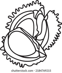 Vector de castaño С, imágenes prediseñadas, negro y blanco