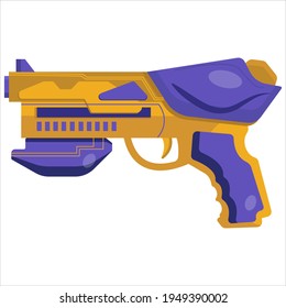 Vector clip art blaster. concept illustration of alien weapons. Energy gun for game design. Colorful drawing for boyish design.