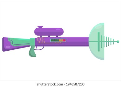 vector clip art blaster. a vivid illustration of an unusual alien weapon. energy weapons for computer games.