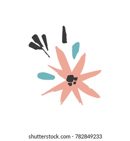 Vector, clip art. Boho sticker, tattoo, logo and pattern details. Poster, t-shirt, textile, print, card.