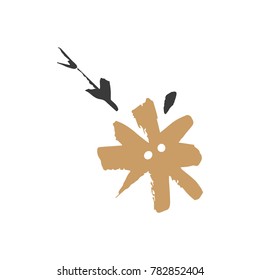 Vector, clip art. Boho sticker, tattoo, logo and pattern details. Poster, t-shirt, textile, print, card.