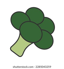 Vector clip art with broccoli icon