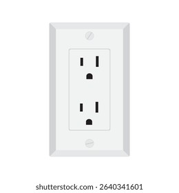 Vector clip art of Canadian, American outlet. Electrical outlet, plug outlet, electrical socket. Monochrome black and white. Perfect for instructional manual, safety guides, and map symbol. EPS 10.