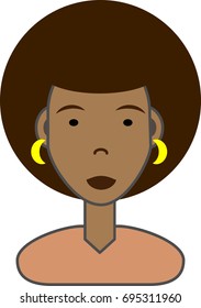 Vector clip art character black woman