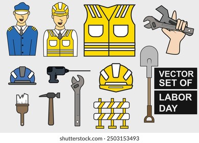 Vector clip art collection labor day element
