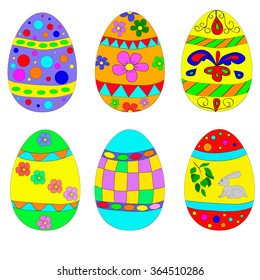 Vector clip art of colorful Easter eggs, can be used for wallpaper, pattern fills, web page background,surface textures, textiles, cards, postcards