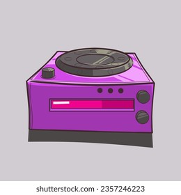 Vector clip art of Disk Jockey musical equipment in isometry technique.