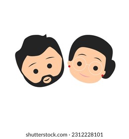 vector clip art of father and mother icon