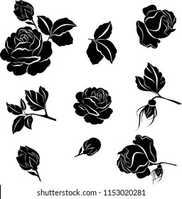 Vector clip art flowers in the style of barroco. Vector clip art flowers in Rococo style. Vector. Baroque pattern. Background