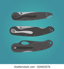 Vector clip art: Folding pocket knives 