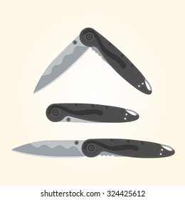 Vector clip art: Folding pocket knives 