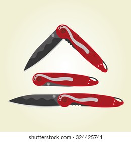 Vector clip art: Folding pocket knives 