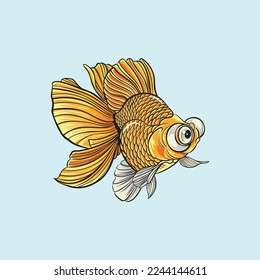 Vector clip art of Goldfish in colour style, can be used as logo