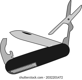 
Vektorklammer-Grafik mit Taschenmesser