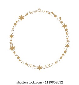 Vector, clip art, hand drawn. Stars cute frame, fairy tale style, baby art, cozy decor. Print for cards, posters, text template for t-shirts and other. Isolated objects.