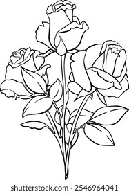 Vector clip art of hand drawn roses.
