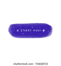 Vector, clip art. Hand drawn. Space, text, font, dream, magical, stars, sign, inspiration, watercolor texture. Print, element for design. Isolated objects.