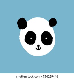 Vector, clip art. Hand drawn cute panda, baby, stylish, funny, pretty, minimal. Print, element for design. Isolated objects.