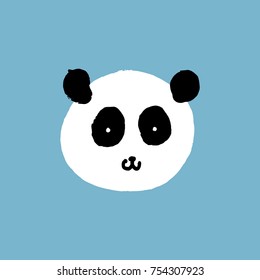 Vector, clip art. Hand drawn cute panda, baby, stylish, funny, pretty, minimal. Print, element for design. Isolated objects.